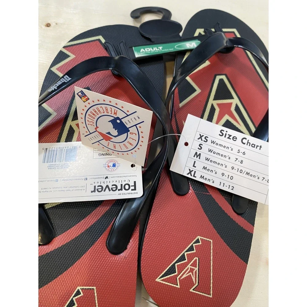 Arizona Diamondbacks MLB Baseball Flip Flops Sandals‎ New Medium Mens 7-8